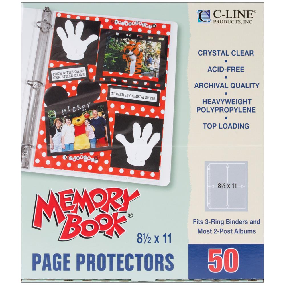 MEMORY BOOK 8.5X11 PAGE PROTECTORES 50PK Scrapbook Super Station