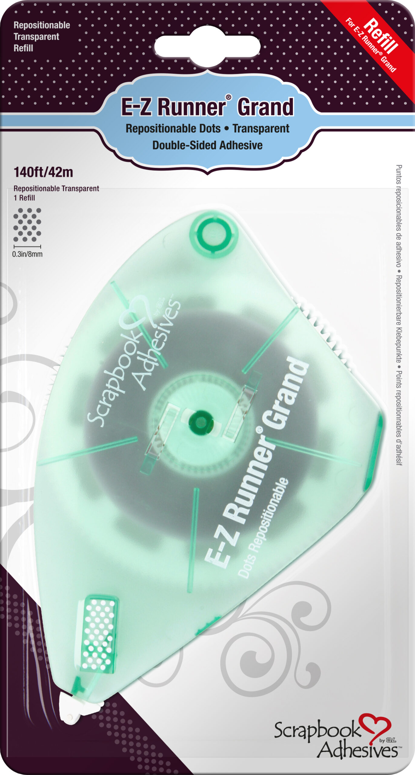 Scrapbook Adhesives E-z Runner Grand Refill Repositional Dot