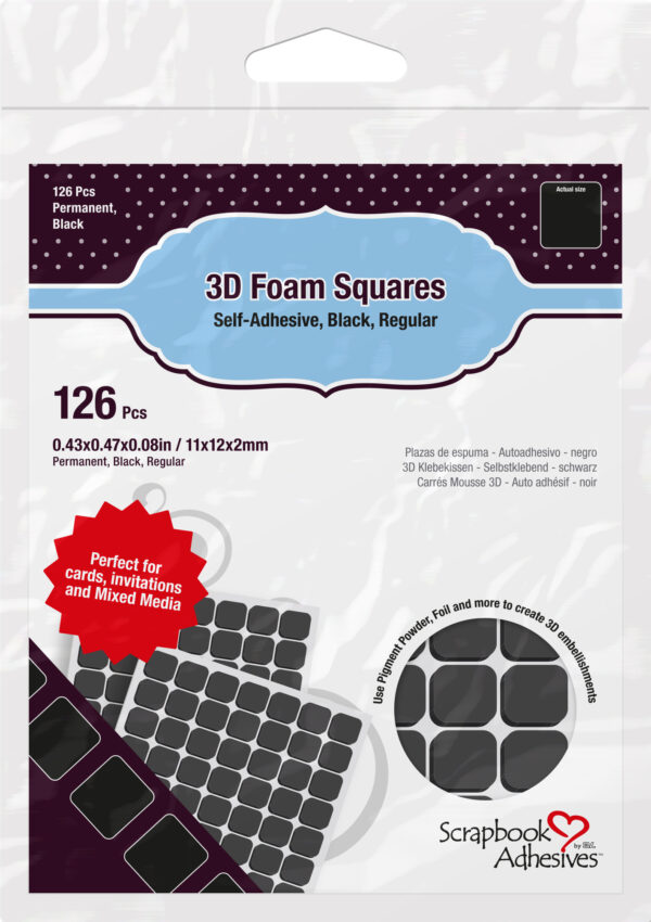 Scrapbook Adhesives 3-D Foam Squares Black Regular