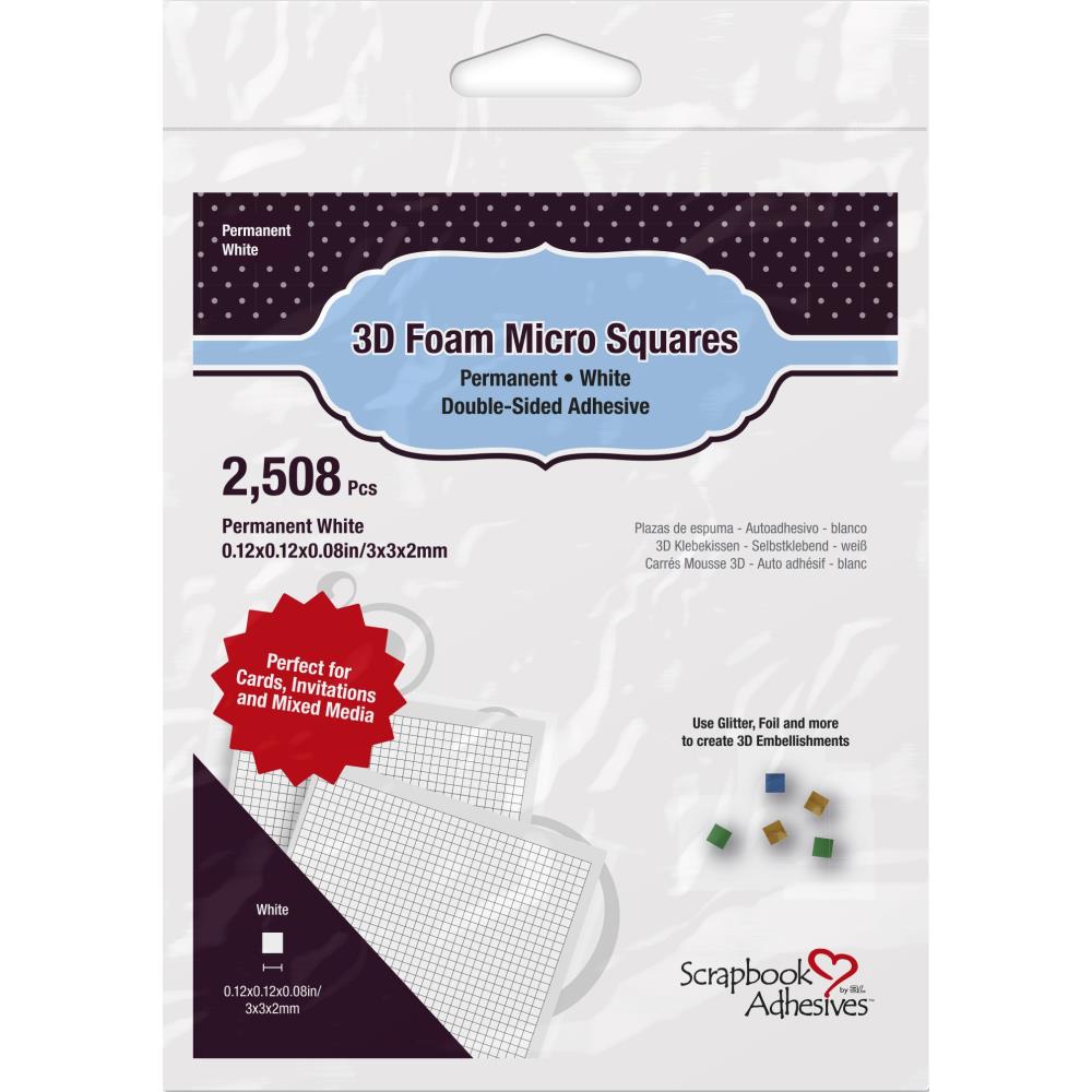 Scrapbook Adhesives 3-D Foam Squares White Micro