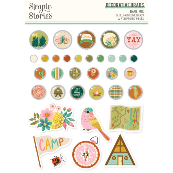 Simple Stories Trail Mix Decorative Brads Simple Stories Trail Mix Decorative Brads
