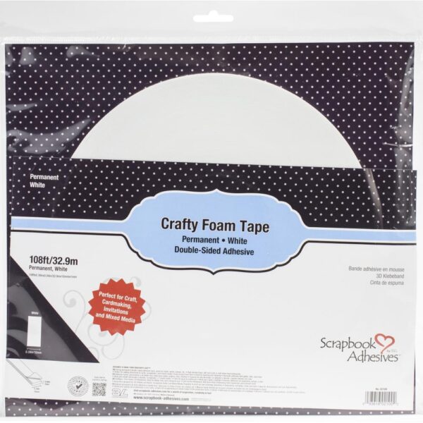 SCRAPBOOK ADHESIVES 3-D FOAM TAPE 1MM 108' WHITE