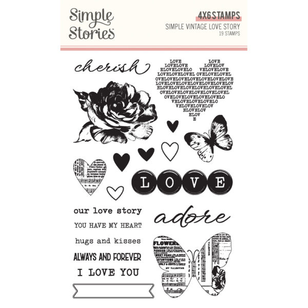 Simple Stories Simple Vintage Love Story Stamps Simple Stories Simple Vintage Love Story Stamps