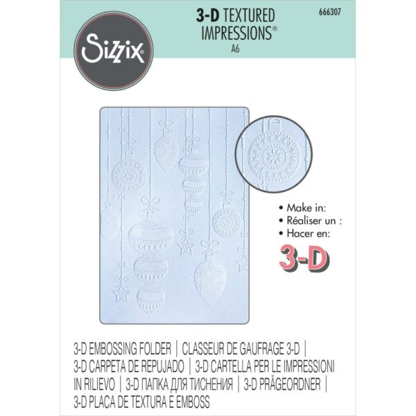 Sizzix Embossing Folder Sparkly Ornaments Sizzix Embossing Folder Sparkly Ornaments