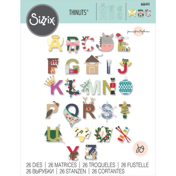 Sizzix Thinlit Die Christmas Alphabet Sizzix Thinlit Die Christmas Alphabet