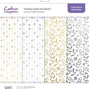 CRAFTER'S COMPANAION LUXURY ACETATE FESTIVE GOLD & SILVER