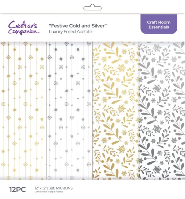 CRAFTER’S COMPANAION LUXURY ACETATE FESTIVE GOLD & SILVER CRAFTER'S COMPANAION LUXURY ACETATE FESTIVE GOLD & SILVER