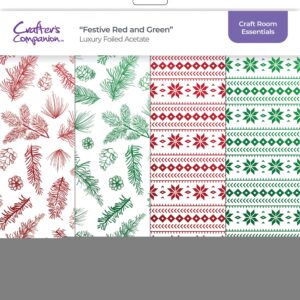 CRAFTER'S COMPANAION LUXURY ACETATE FESTIVE RED & GREEN
