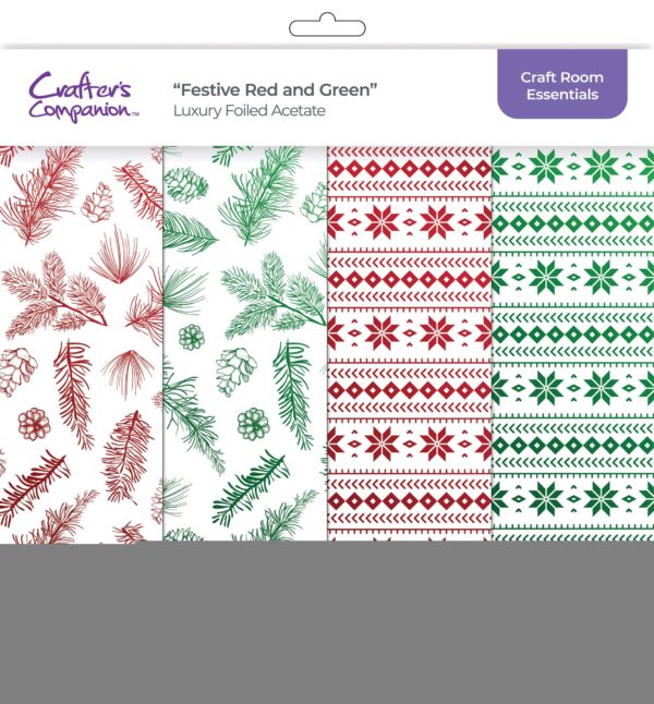 CRAFTER'S COMPANAION LUXURY ACETATE FESTIVE RED & GREEN