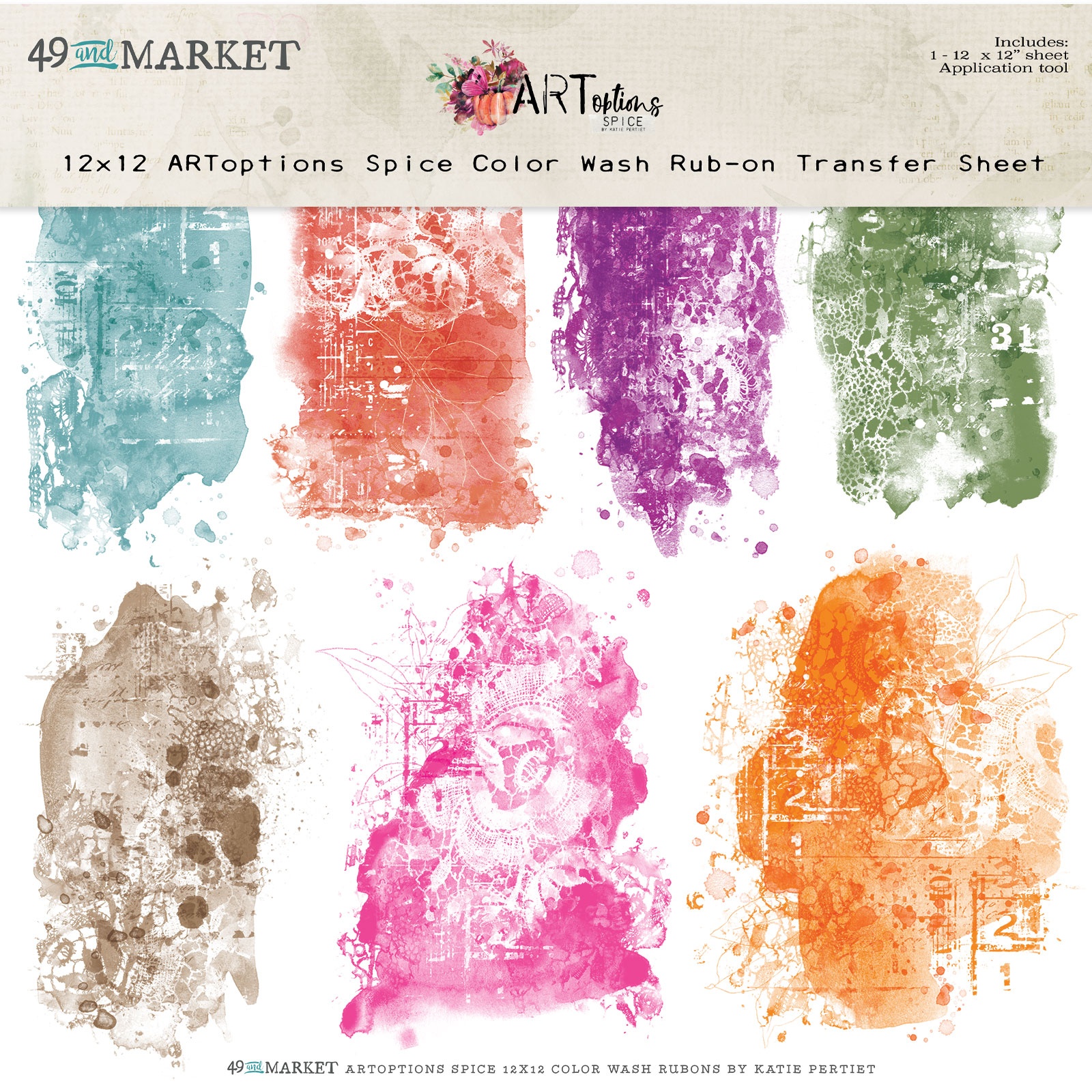 49 & Market Art Options Spice 12X12 Color Wash Rub On