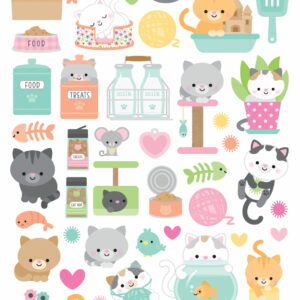 Doodlebug Pretty Kitty Icons Sticker