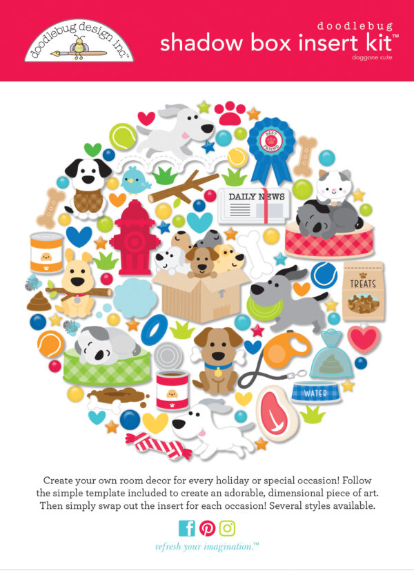 Doodlebug Doggone Cute Shadow Box Kit Doodlebug Doggone Cute Shadow Box Kit