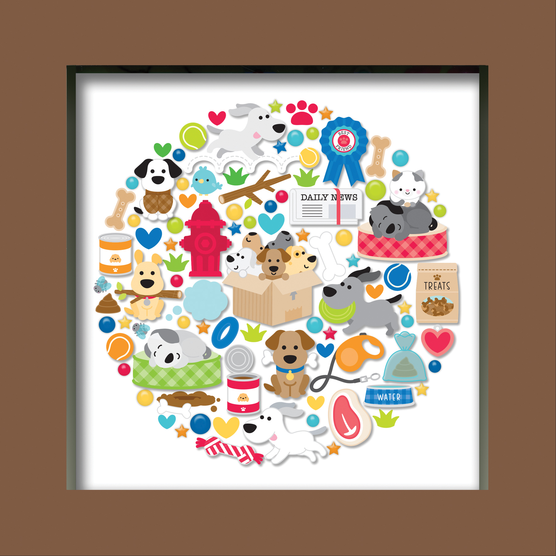 Doodlebug Doggone Cute Shadow Box Kit Scrapbook Super Station