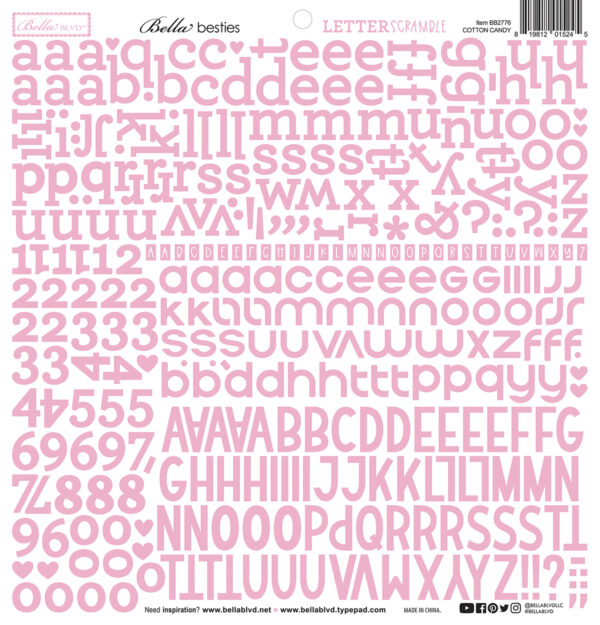 Bella Boulevard Letter Scramble Alpha Stickers Cotton Candy Bella Boulevard Letter Scramble Alpha Stickers Cotton Candy