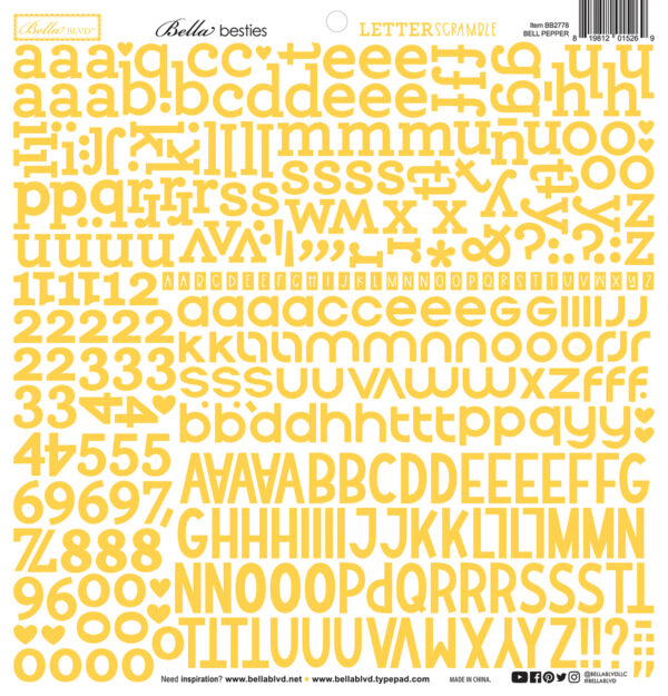 Bella Boulevard Letter Scramble Alpha Stickers Bell Pepper Bella Boulevard Letter Scramble Alpha Stickers Bell Pepper