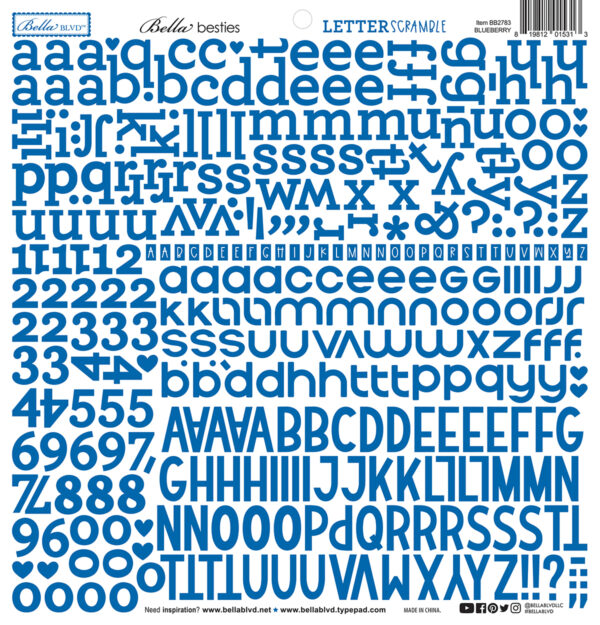 Bella Boulevard Letter Scramble Alpha Stickers Blueberry Bella Boulevard Letter Scramble Alpha Stickers Blueberry