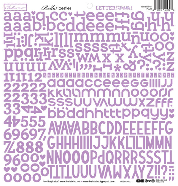 Bella Boulevard Letter Scramble Alpha Stickers Plum Bella Boulevard Letter Scramble Alpha Stickers Plum