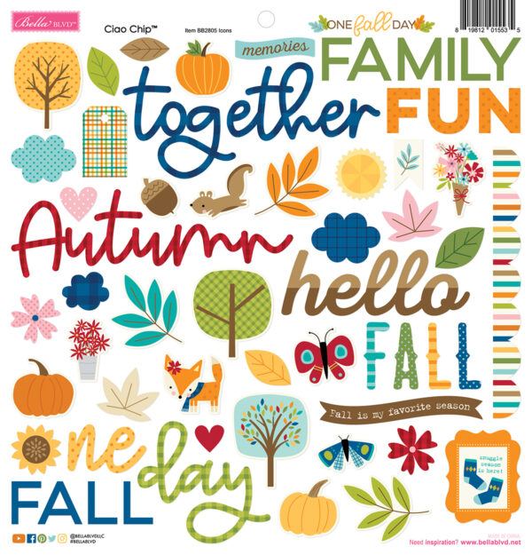 Bella Boulevard One Fall Day Ciao Chipboard Icons Bella Boulevard One Fall Day Ciao Chipboard Icons