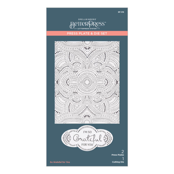 Spellbinders Betterpress Plate So Grateful For You