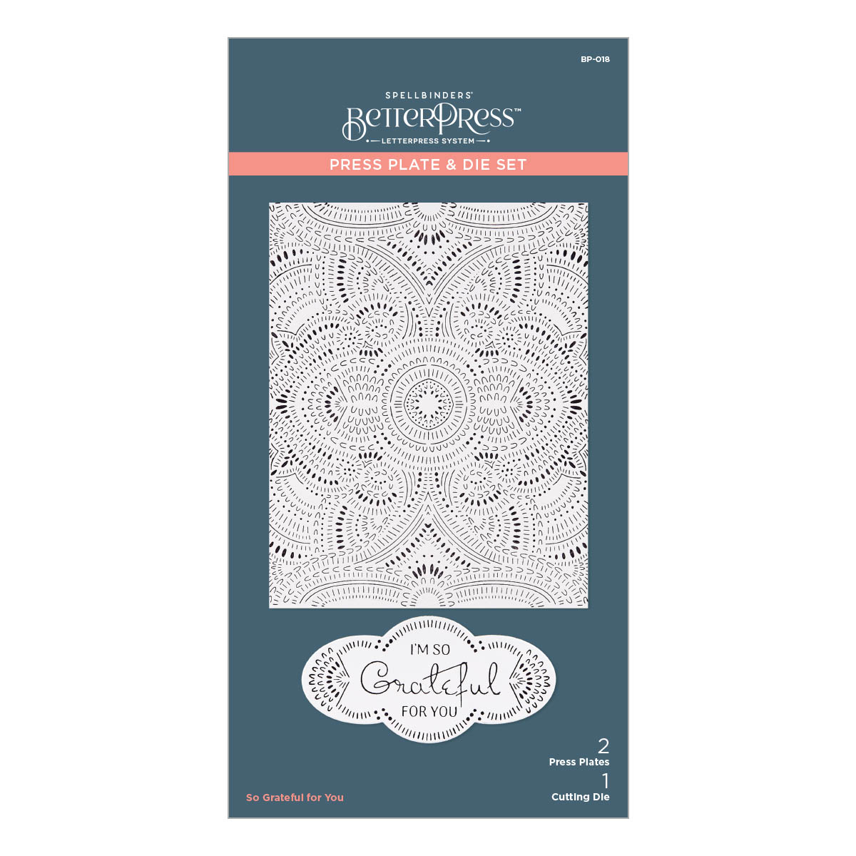 Spellbinders Betterpress Plate So Grateful For You