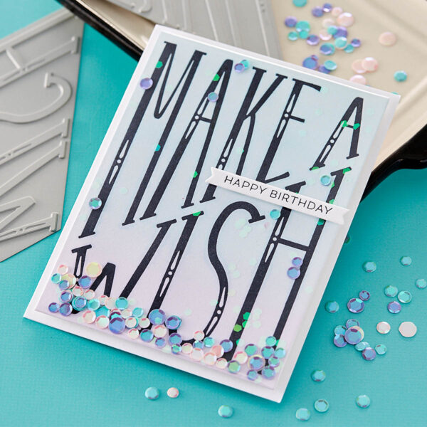 Spellbinders Betterpress Plate Diagonal Make A Wish