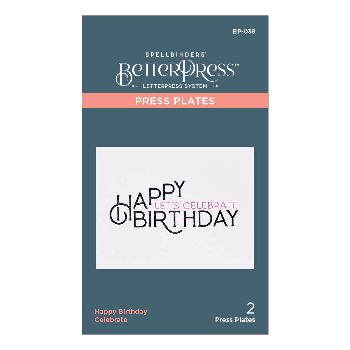 Spellbinders Betterpress Plate Happy Birthday Celebrate