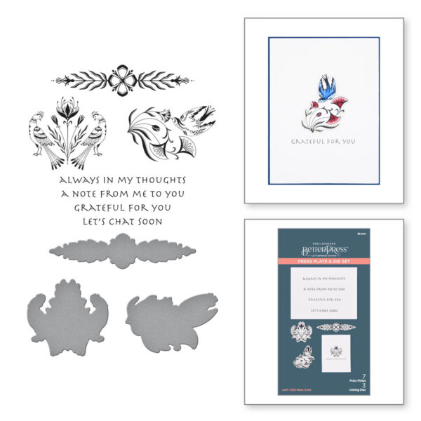 Spellbinders Betterpress Plate Let's Chat Soon Ic
