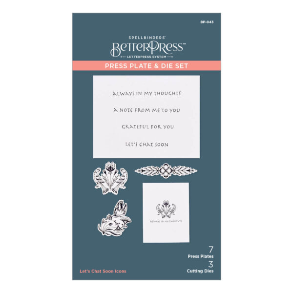 Spellbinders Betterpress Plate Let's Chat Soon Ic