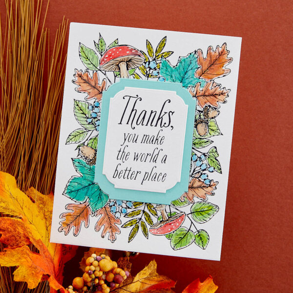 Spellbinders Betterpress Plate Autumn Frame Thanks