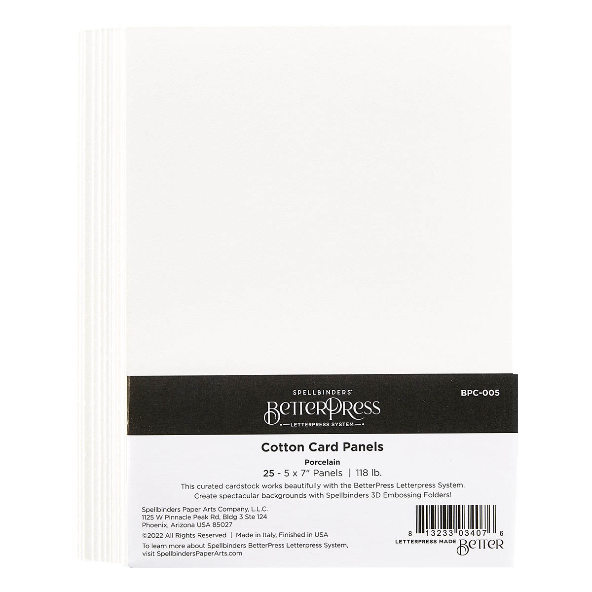 Spellbinders Betterpress A7 118 Lb Card Panel Porcelain