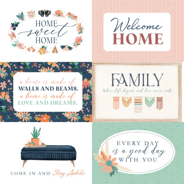 Carta Bella At Home 12X12 6X4 Journaling Cards Carta Bella At Home 12X12 6X4 Journaling Cards