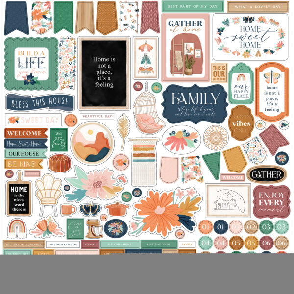 Carta Bella At Home 12X12 At Home Element Sticker Carta Bella At Home 12X12 At Home Element Sticker