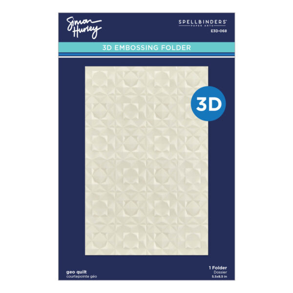 Spellbbinders Geo Quilt 3D Embossing Folder From the Simon's Snow Globes Collection By Simon Hurley