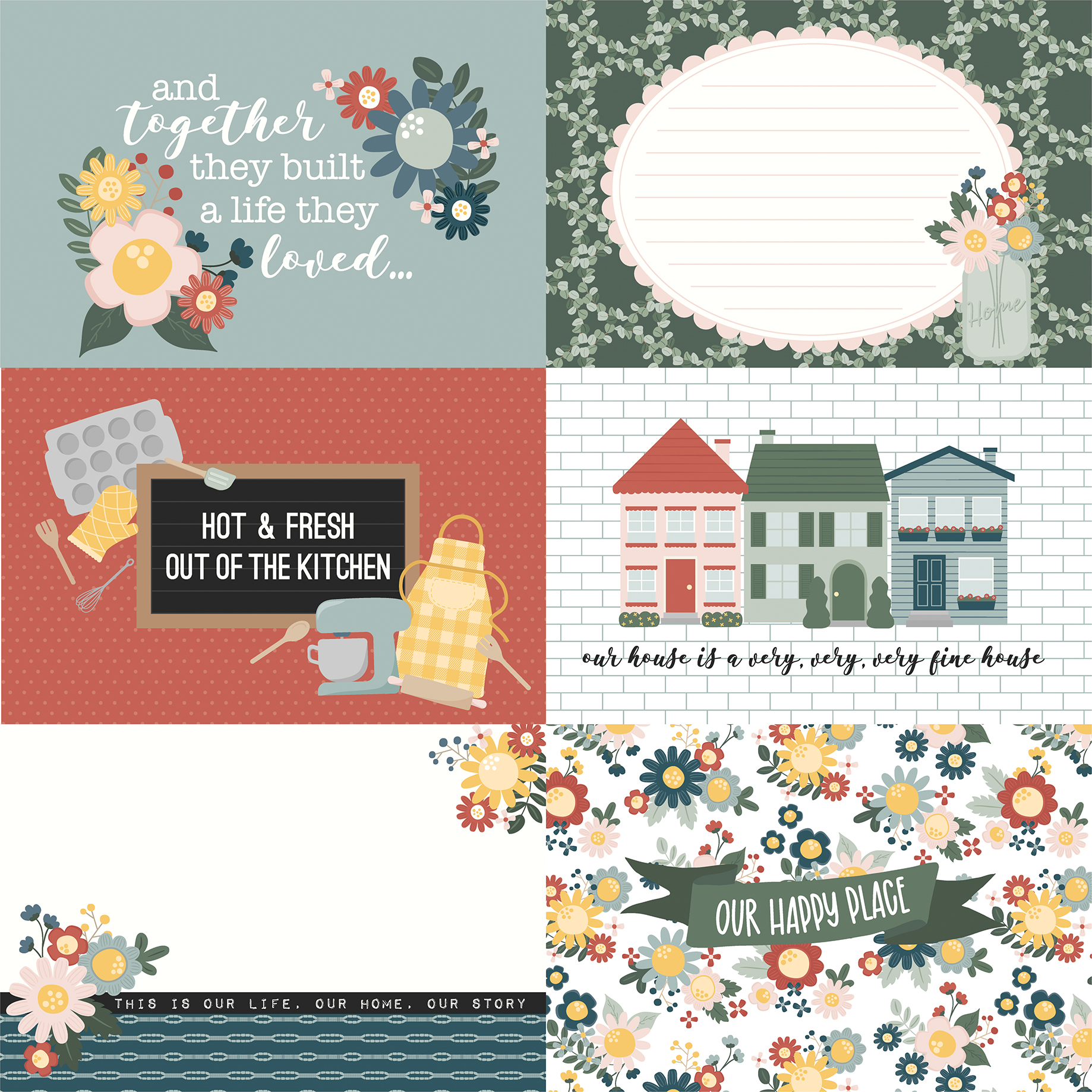 Echo Park Good To Be Home 12X12 6X4 Journaling Cards