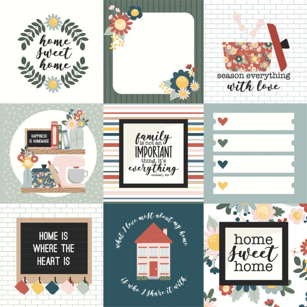 Echo Park Good To Be Home 12X12 4X4 Journaling Cards Echo Park Good To Be Home 12X12 4X4 Journaling Cards