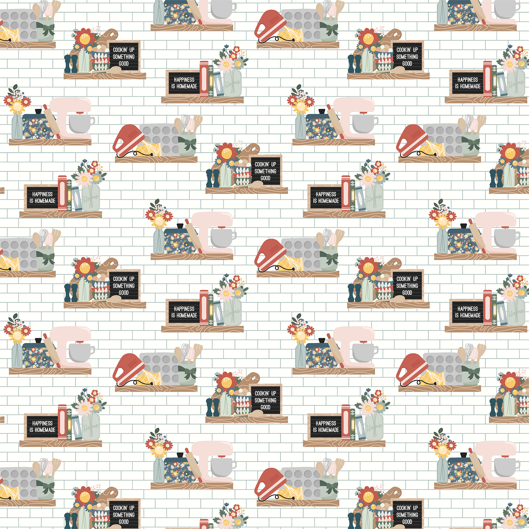 Echo Park Good To Be Home 12X12 Kitchen Shelves