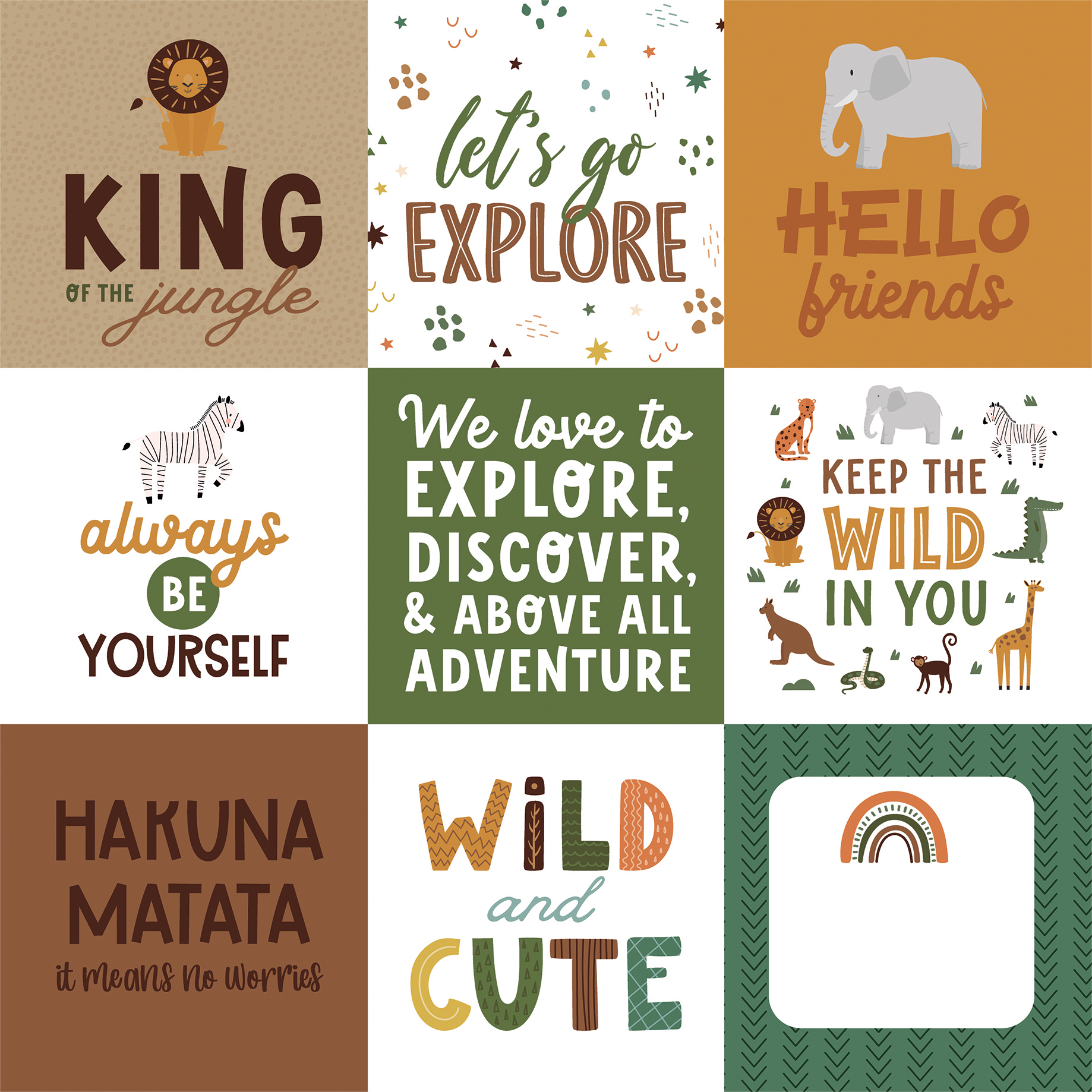 Echo Park Little Explorer 12X12 4X4 Journaling Cards