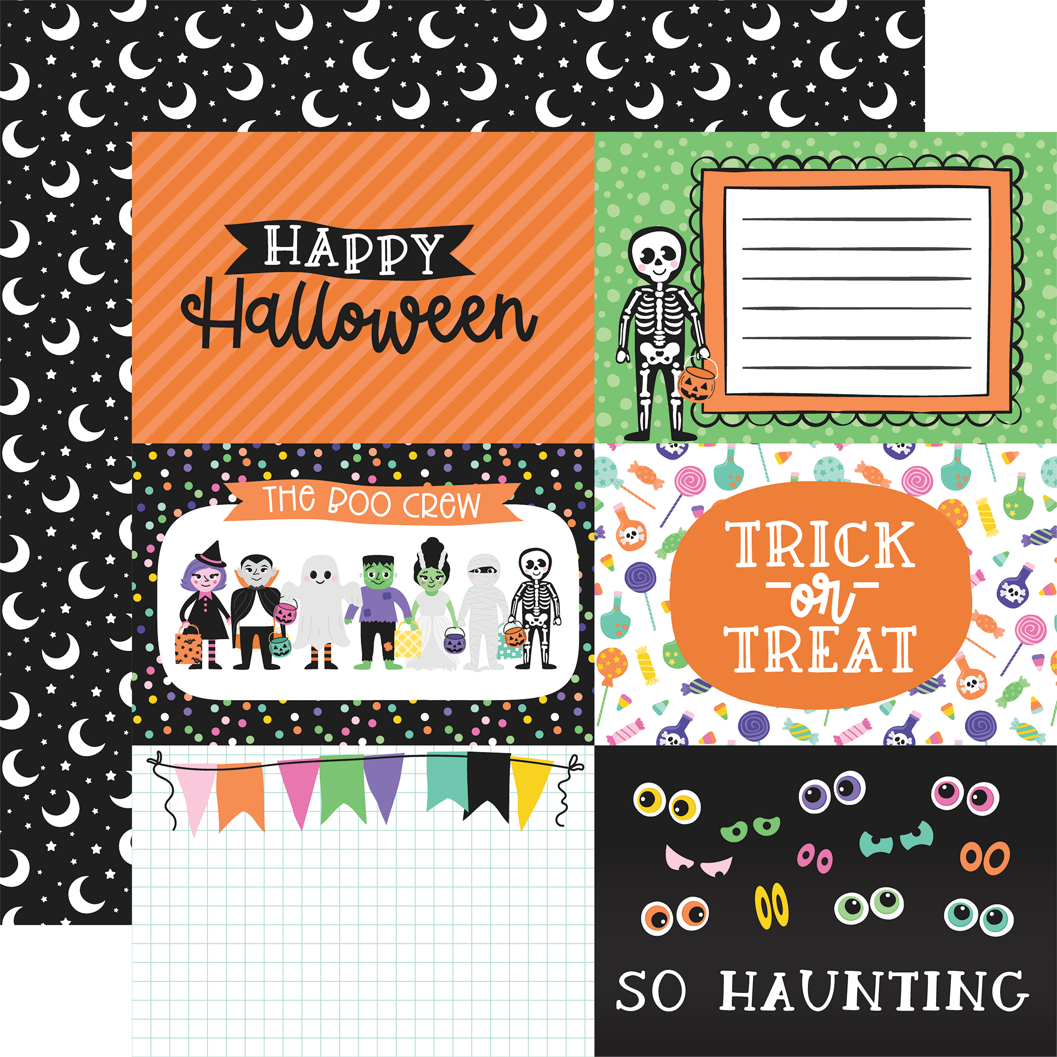 Echo Park Monster Mash 12X12 6X4 Journaling Cards