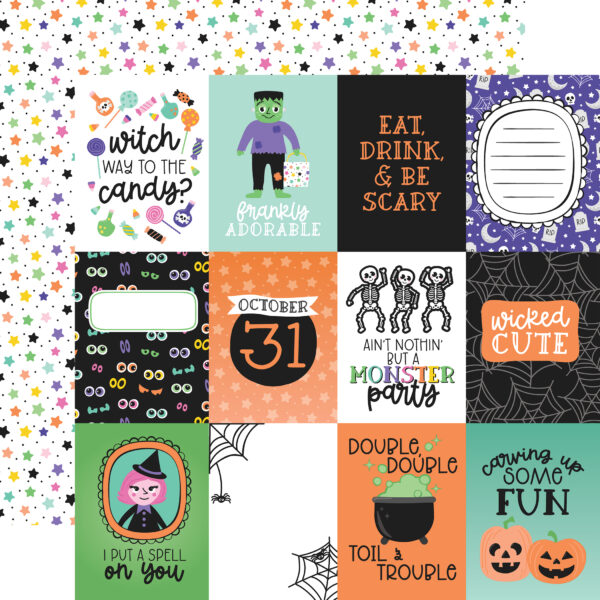 Echo Park Monster Mash 12X12 3X4 Journaling Cards