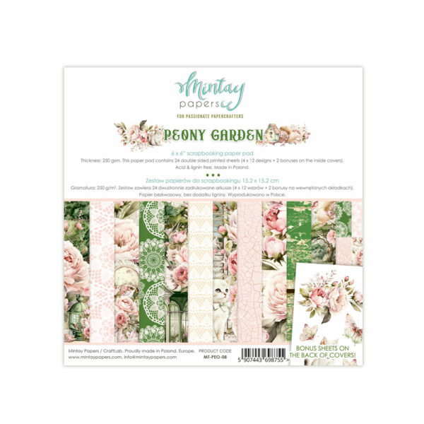 Mintay Peony Garden 6X6 Paper Pad