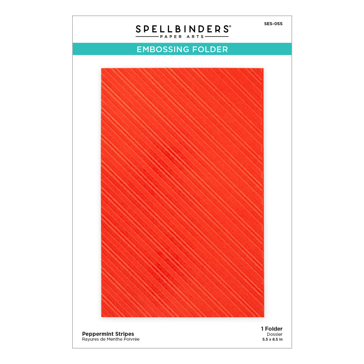 Spellbbinders Peppermint Stripes Embossing Folder From the Merry & Bright Collection