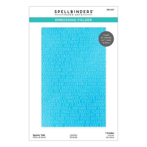 Spellbinders Embossing Folder Sports Talk Spellbinders Embossing Folder Sports Talk