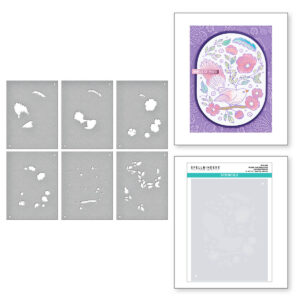 Spellbinders Stencil Stylish Oval Floral