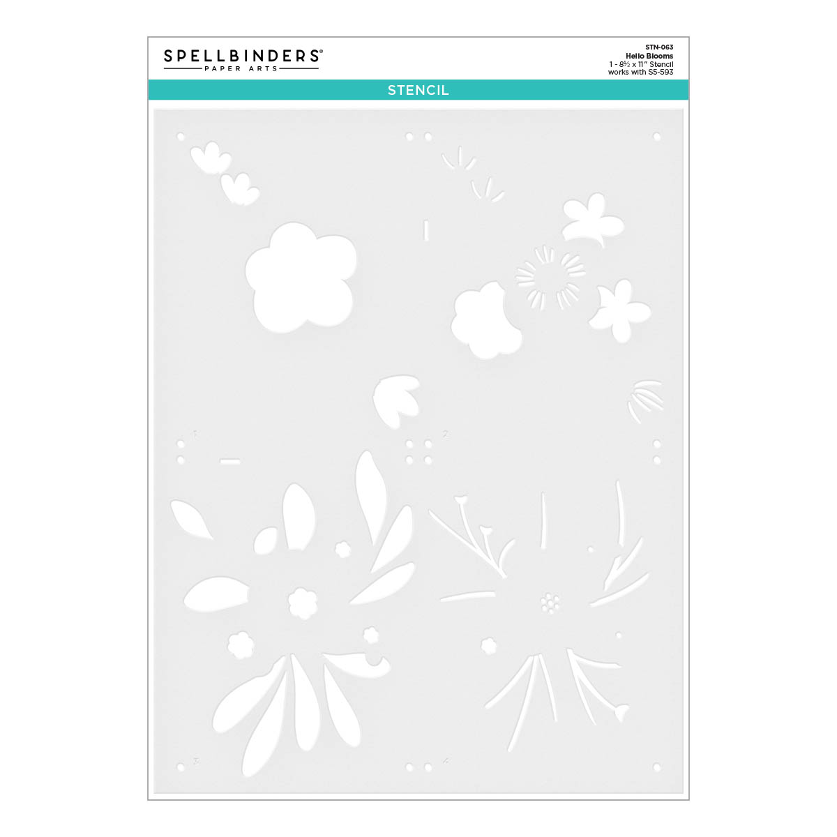 Spellbinders Stencil Hello Blooms