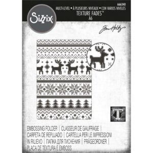 SIZZIX TIM HOLTZ EMBOSS FOLDER HOLIDAY KNIT MULTI LEVEL