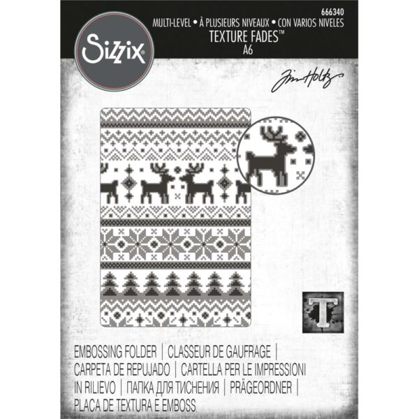 SIZZIX TIM HOLTZ EMBOSS FOLDER HOLIDAY KNIT MULTI LEVEL SIZZIX TIM HOLTZ EMBOSS FOLDER HOLIDAY KNIT MULTI LEVEL