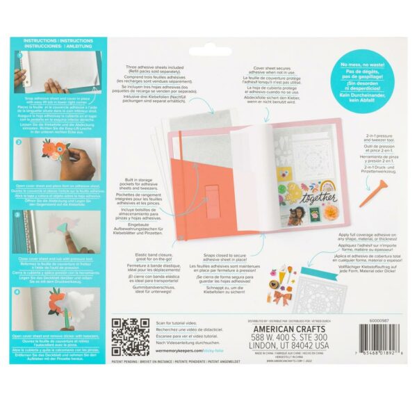 WE R MEMORY KEEPERS STICKY FOLIO RED