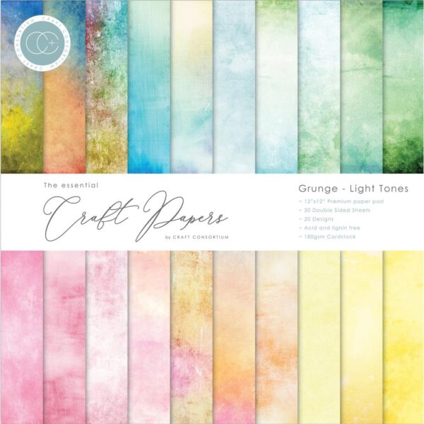 CRAFTERS CONSORTIUM CRAFT PAPER 12X12 GRUNGE LIGHT
