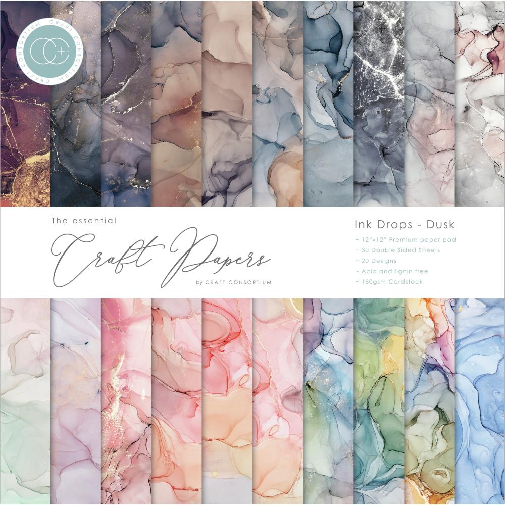 CRAFT CONSORTIUM CRAFT PAPER 12X12 INK DROP DUSK
