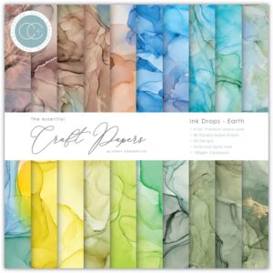 CRAFTERS CONSORTIUM CRAFT PAPER 6X6 INK DROP EARTH